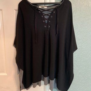 Black Poncho Sweater